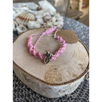 Náramek RV studio Louny s.r.o. Drhaný náramek růžový s kočkou