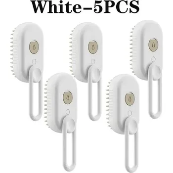 Kartáč pro zvířata Elektrický kartáč pro psy a kočky s masážní funkcí | Chovatelské potřeby - Bílá-5KS