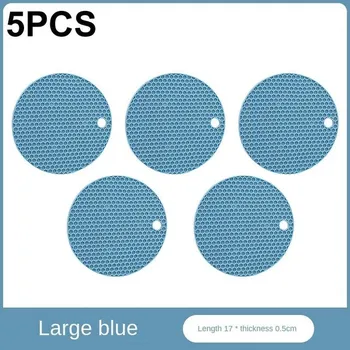 Izolační silikonová podložka proti skluzu | Kuchyňské potřeby - Modrá - 5ks,17 cm x 0,5 cm