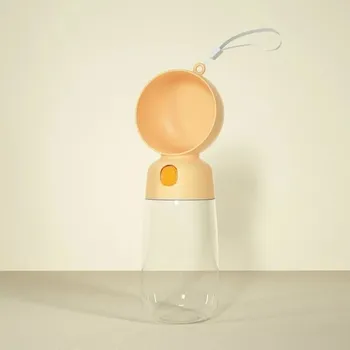 Miska pro psa Cestovní láhev na vodu pro psy s miskou | cestovní dávkovač krmení pro domácí mazlíčky - oranžová voda