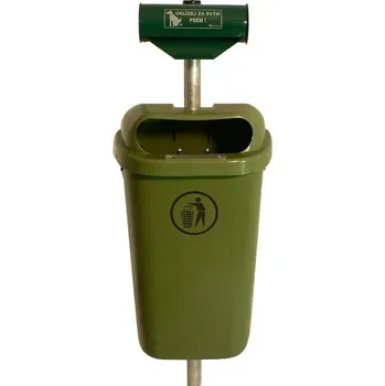 Venkovní odpadkový koš PROFIBA Set Dino na psí exkrementy typ C