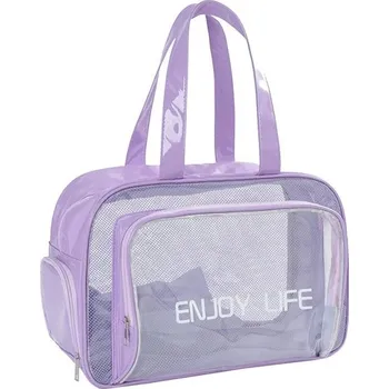 Sportovní taška Pvc průhledná fitness taška velká | sportovní taška - Fialová L