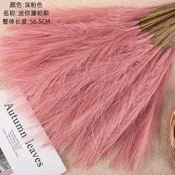 umělá květina Dekorační pampasová tráva v boho stylu - Tmavě růžová