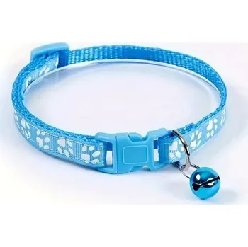 Obojek pro psa Obojek pro kočky s barevným vzorem a zvonečkem | obojky pro domácí mazlíčky - modrý