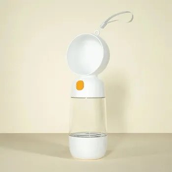 Miska pro psa Cestovní láhev na vodu pro psy s miskou | cestovní dávkovač krmení pro domácí mazlíčky - bílá napájecí voda