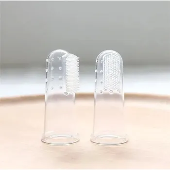 Zubní kartáček Dětský silikonový zubní kartáček s masáží dásní | Čistící kartáček pro děti a mazlíčky - T0