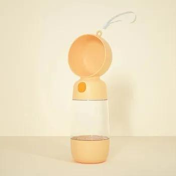 Miska pro psa Cestovní láhev na vodu pro psy s miskou | cestovní dávkovač krmení pro domácí mazlíčky - oranžové krmítko vody