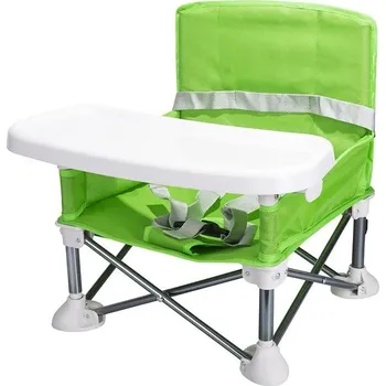 Jídelní židlička Dětská skládací jídelní židlička s páskem | dětská židle - Zelená