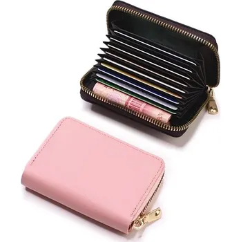 Kožená peněženka | pouzdro na karty - růžový