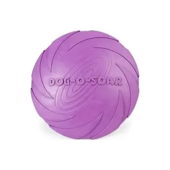 Hračka pro psa Interaktivní hračka pro psy | měkký gumový létající disk - Nachový,Průměr 18 cm