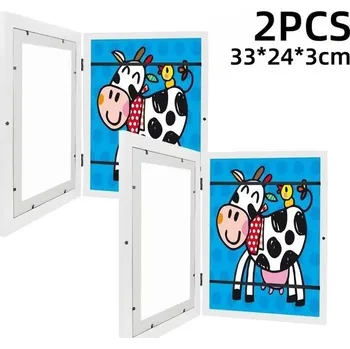 Rám na obraz Dětské rámečky na obrázky a kresby | Fotorámečky - Bílá 2ks