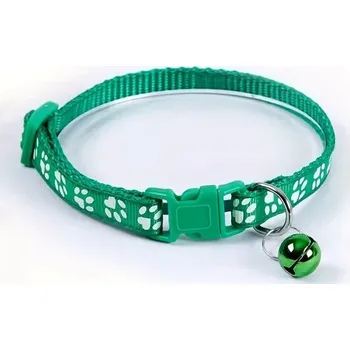 Obojek pro psa Obojek pro kočky s barevným vzorem a zvonečkem | obojky pro domácí mazlíčky - Zelená