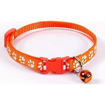 Obojek pro psa Obojek pro kočky s barevným vzorem a zvonečkem | obojky pro domácí mazlíčky - oranžový