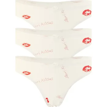 Kalhotky Rita tanga s potiskem - 3 ks S bílá