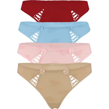 Kalhotky Narky pružná tanga s aplikací C-057 M vícebarevná