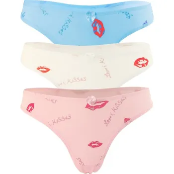 Kalhotky Rita tanga s potiskem - 3 ks M vícebarevná