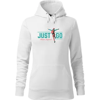 Dámská mikina DOBRÝ TRIKO Dámská mikina s potiskem Just go Velikost dámské mikiny: S, Barva: Bílá