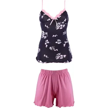 Dámská noční košile Vonia letní set košilka kraťasy pyžamo XXL růžová