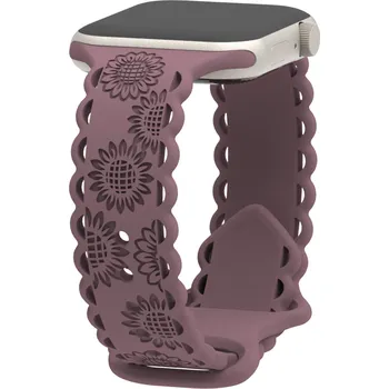 Příslušenství k chytrým hodinkám Perforované slunečnice řemínek pro Apple Watch 38/40/41/42(S10)mm Barva: Švestková