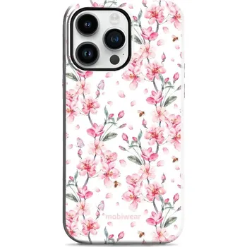 Pouzdro na mobilní telefon Odolný obal Mobiwear Elite Pro - Apple iPhone 14 Pro Max - E124E Růžové květy (Odolné pouzdro, obal kryt Mobiwear Elite Pro - maximální ochrana mobilu, zesílené hrany, přesné výřezy, pohodlné držení, odolná grafika, kvalitní materiály)