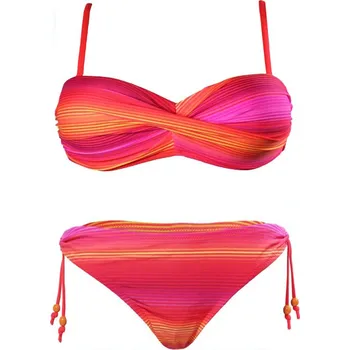 Dámské plavky Izzy - dvoudílné plavky bandeau S913 S oranžová zářivá