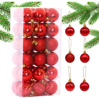 Vánoční dekorace JAKS Set červených vánočních ozdob 36 prvků