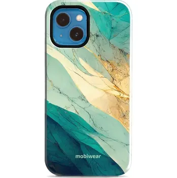 Pouzdro na mobilní telefon Odolný obal Mobiwear Elite Pro - Apple iPhone 13 Mini - EP37E Zlatavý a zelenkavý mramor (Odolné pouzdro, obal kryt Mobiwear Elite Pro - maximální ochrana mobilu, zesílené hrany, přesné výřezy, pohodlné držení, odolná grafika, kvalitní materiály)