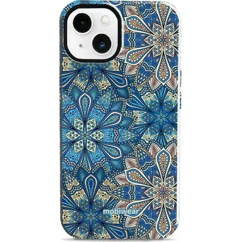 Pouzdro na mobilní telefon Odolný obal Mobiwear Elite Pro - Apple iPhone 13 - E108E Modré mandala květy (Odolné pouzdro, obal kryt Mobiwear Elite Pro - maximální ochrana mobilu, zesílené hrany, přesné výřezy, pohodlné držení, odolná grafika, kvalitní materiály)