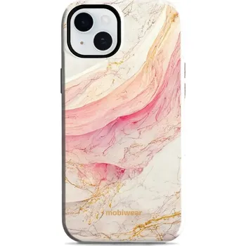 Pouzdro na mobilní telefon Odolný obal Mobiwear Elite Pro - Apple iPhone 15 Plus - EP32E Růžový a zlatavý mramor (Odolné pouzdro, obal kryt Mobiwear Elite Pro - maximální ochrana mobilu, zesílené hrany, přesné výřezy, pohodlné držení, odolná grafika, kvalitní materiály)