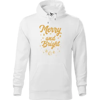 Pánská mikina DOBRÝ TRIKO Pánská mikina s potiskem Merry and bright Velikost pánské mikiny: 2XL, Barva: Bílá