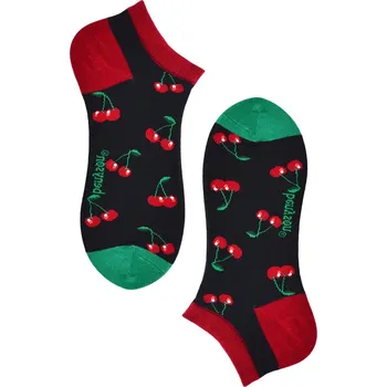 Pánské ponožky Sweet cherry nízké ponožky s obrázky 5607 42-46 černá