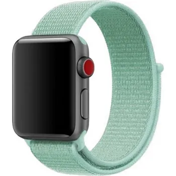 Řemínek na hodinky Nylonový řemínek se zapínáním na suchý zip pro Apple Watch Ultra 49mm / 46mm / 45mm / 44mm / 42mm - mentolový
