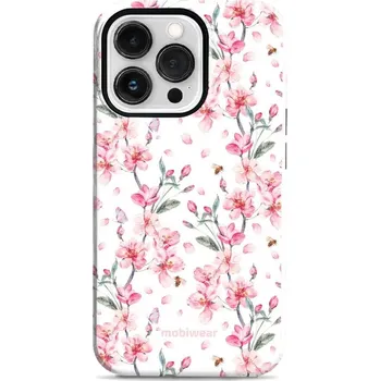 Pouzdro na mobilní telefon Odolný obal Mobiwear Elite Pro - Apple iPhone 13 Pro - E124E Růžové květy (Odolné pouzdro, obal kryt Mobiwear Elite Pro - maximální ochrana mobilu, zesílené hrany, přesné výřezy, pohodlné držení, odolná grafika, kvalitní materiály)