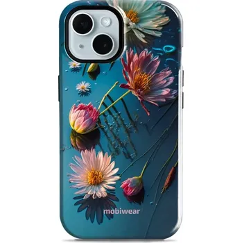 Pouzdro na mobilní telefon Odolný obal Mobiwear Elite Pro - Apple iPhone 15 - E013E Květy na hladině (Odolné pouzdro, obal kryt Mobiwear Elite Pro - maximální ochrana mobilu, zesílené hrany, přesné výřezy, pohodlné držení, odolná grafika, kvalitní materiály)