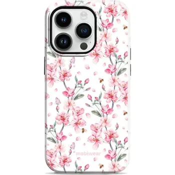 Pouzdro na mobilní telefon Odolný obal Mobiwear Elite Pro - Apple iPhone 14 Pro - E124E Růžové květy (Odolné pouzdro, obal kryt Mobiwear Elite Pro - maximální ochrana mobilu, zesílené hrany, přesné výřezy, pohodlné držení, odolná grafika, kvalitní materiály)