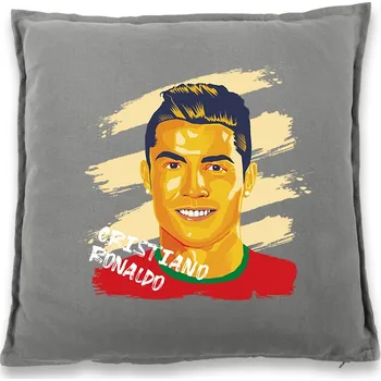 Polštář Polštář Cristiano Ronaldo, Barva Šedá, Velikost 40×40 cm, Canvas Bavlněný polštář Bezvatriko.cz 1914