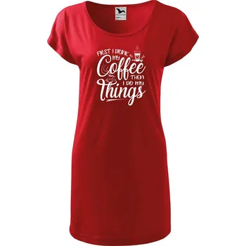 Dámské tričko DOBRÝ TRIKO Dámské tričko/šaty Coffee Velikost: XL, Barva: Červená