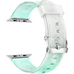 Průhledný třpytivý řemínek pro Apple Watch 42/44/45/46/49mm Barva náramku: Zelená