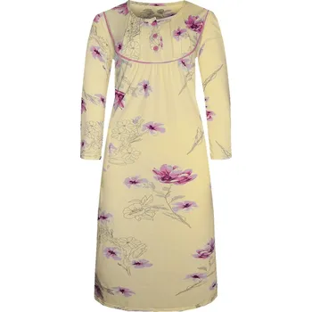 Dámská noční košile Janka dlouhá noční košile s květy 6991 3XL růžová