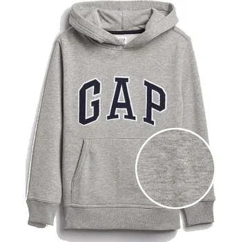 Pánská mikina mikina GAP V-New Campus Logo Hood - Light Heather Grey B10 8 Years