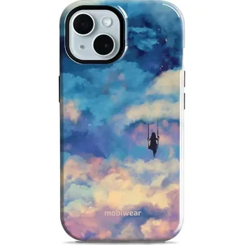 Pouzdro na mobilní telefon Odolný obal Mobiwear Elite Pro - Apple iPhone 15 - ER09E Dívka na houpačce v oblacích (Odolné pouzdro, obal kryt Mobiwear Elite Pro - maximální ochrana mobilu, zesílené hrany, přesné výřezy, pohodlné držení, odolná grafika, kvalitní materiály)