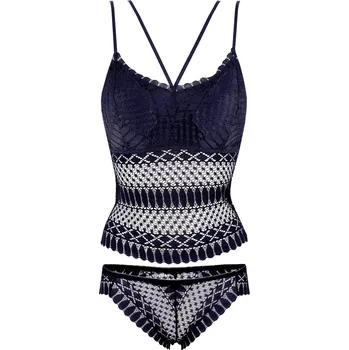 Kalhotky Gizi krajková souprava kalhotky-braletka Y3 S tmavě modrá