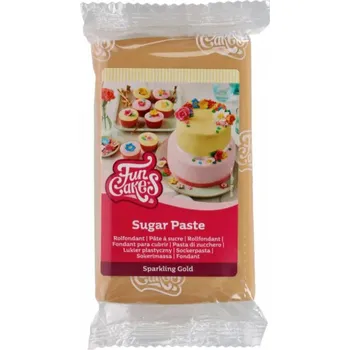 Přisada na vaření a pečení FunCakes Hmota Fun Cakes 250 g - Zlatá se třpytem (sparkling gold)