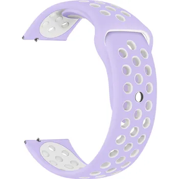 Perforovaný řemínek 20mm Barevná varianta: Fialovo-Bílý