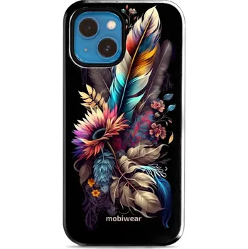 Pouzdro na mobilní telefon Odolný obal Mobiwear Elite Pro - Apple iPhone 13 Mini - E011E Kytice s pírkem (Odolné pouzdro, obal kryt Mobiwear Elite Pro - maximální ochrana mobilu, zesílené hrany, přesné výřezy, pohodlné držení, odolná grafika, kvalitní materiály)