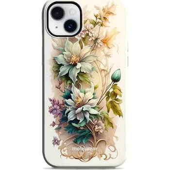 Pouzdro na mobilní telefon Odolný obal Mobiwear Elite Pro - Apple iPhone 14 Plus - E014E Krémové květy (Odolné pouzdro, obal kryt Mobiwear Elite Pro - maximální ochrana mobilu, zesílené hrany, přesné výřezy, pohodlné držení, odolná grafika, kvalitní materiály)