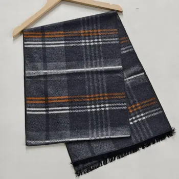 Šála Šála z česaného hedvábí šedo-oranžová oboustranná, HEDVÁBNÝ SVĚT