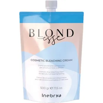 Barva na vlasy Inebrya BLONDesse Cosmetic Bleaching Cream ( 7 - 8 tones ) - Kosmetický modrý bělící krém 500 g