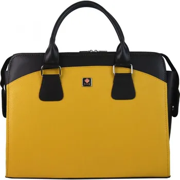 brašna na notebook PUNCE LC-01 hořčicově žlutá dámská kabelka pro notebook do 15.6 palce
