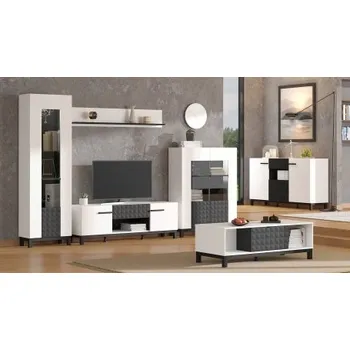 Obývací stěna Obývací pokoj Stiletto - bílá/černá